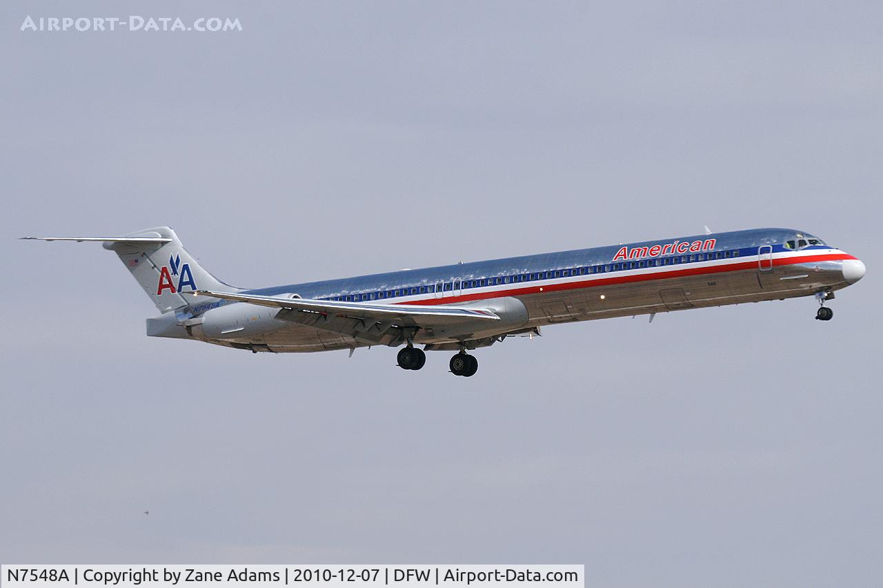 N7548A, 1991 McDonnell Douglas MD-82 (DC-9-82) C/N 53030, American Airlines landing at DFW Airport - TX