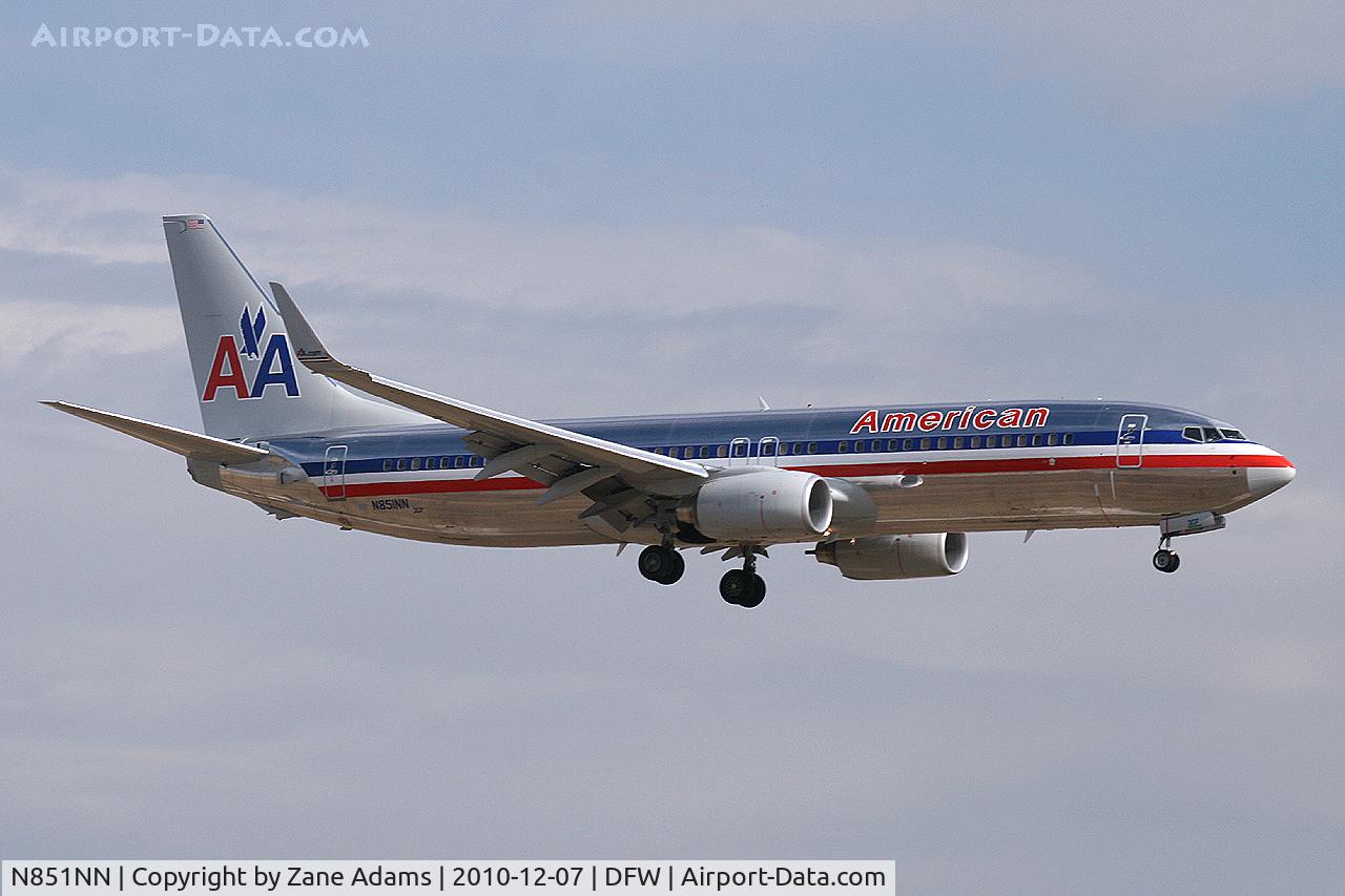 N851NN, 2010 Boeing 737-823 C/N 29556, American Airlines landing at DFW Airport - TX
