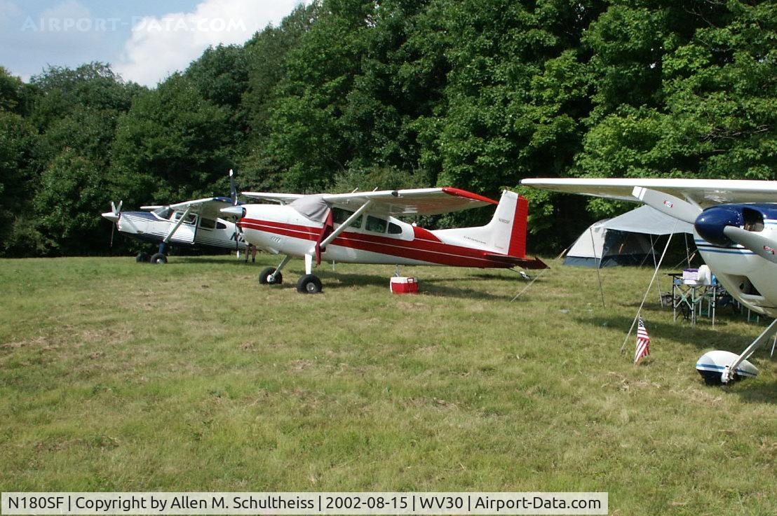 N180SF, 1971 Cessna 180H Skywagon C/N 18052231, The pretty Red and White one in the center
