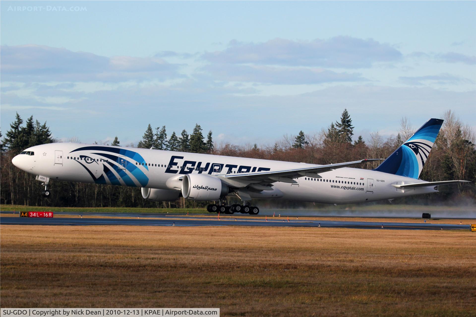 SU-GDO, 2010 Boeing 777-36N/ER C/N 38289, KPAE Boeing 024 at rotation off of 16R this morning on a KPAE-KPAE test flight.