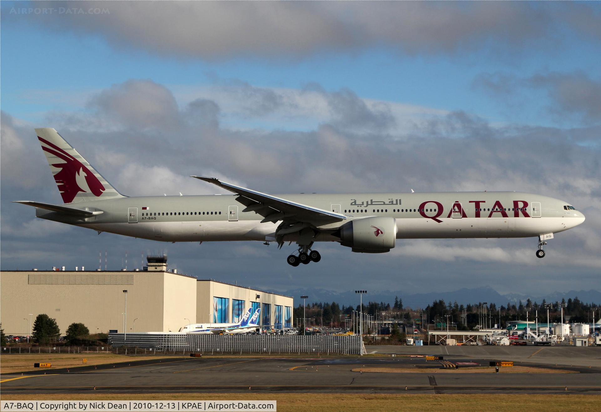 A7-BAQ, 2010 Boeing 777-3DZ/ER C/N 38247, KPAE Boeing 883 returning from a KPAE-KUEG-KPAE test flight today.
