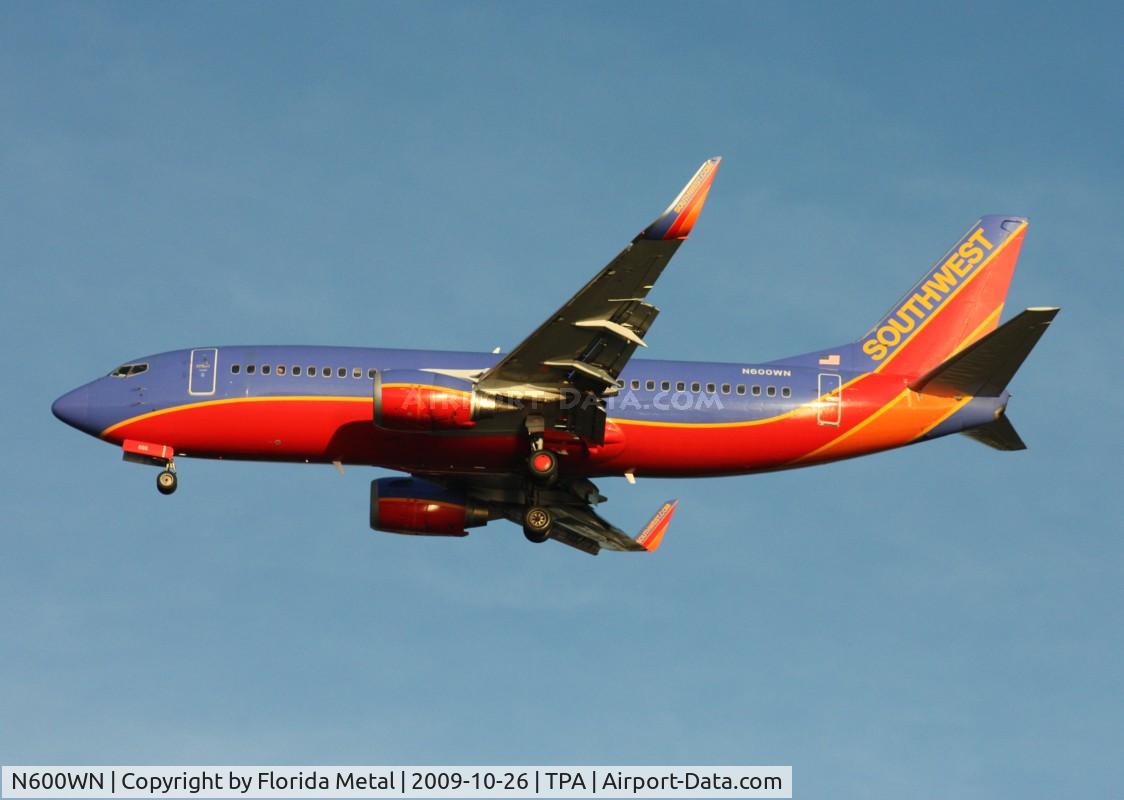 N600WN, 1995 Boeing 737-3H4 C/N 27694, Southwest 737-300