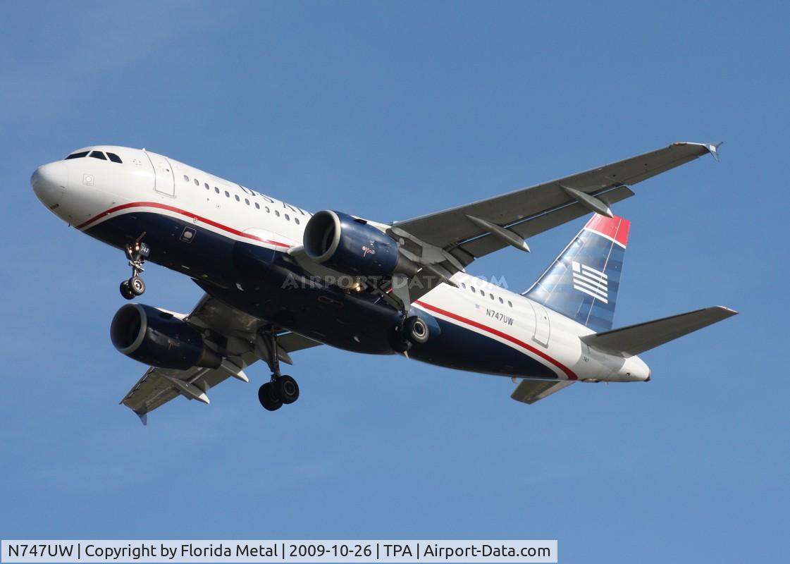 N747UW, 2000 Airbus A319-112 C/N 1301, US Airways A319