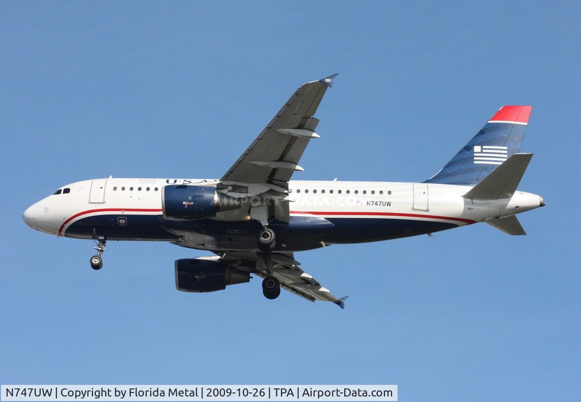 N747UW, 2000 Airbus A319-112 C/N 1301, US Airways A319