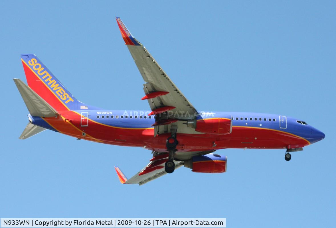 N933WN, 2009 Boeing 737-7H4 C/N 36640, Southwest 737-700