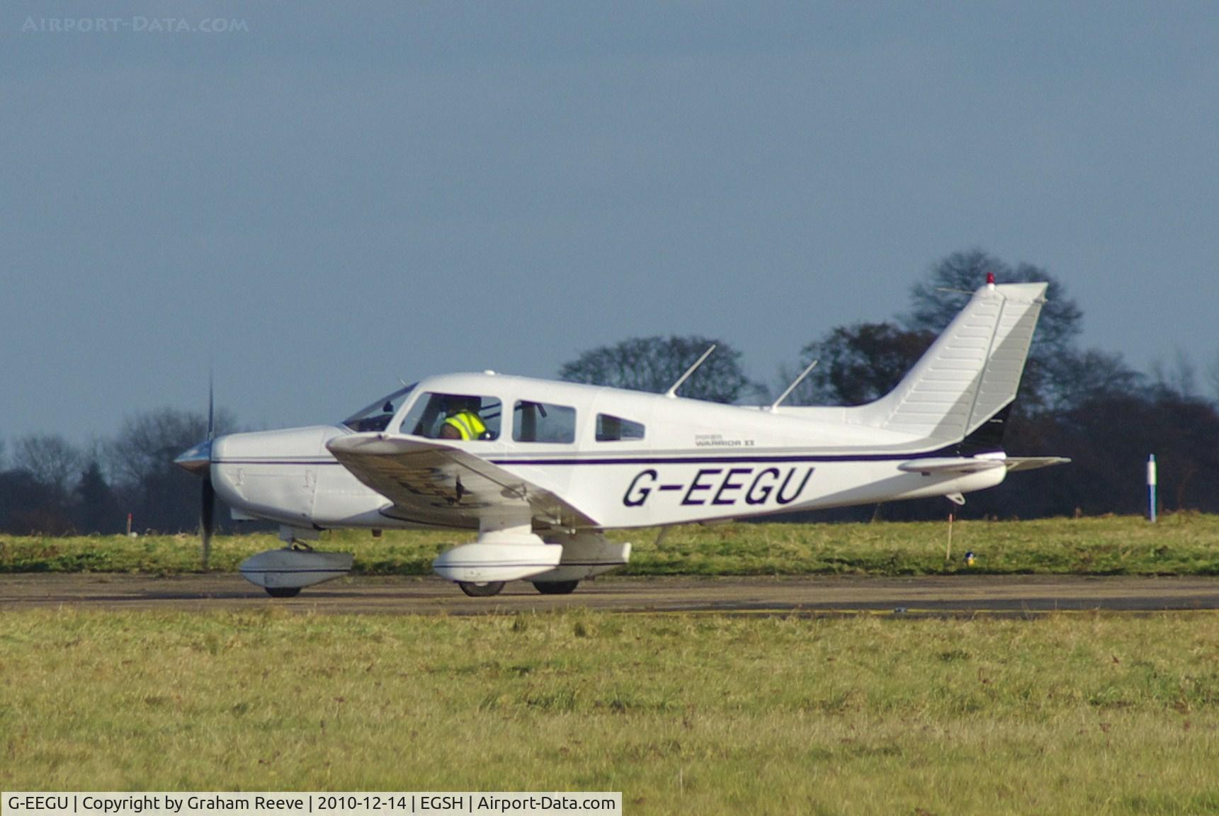 G-EEGU, 1979 Piper PA-28-161 Cherokee Warrior II C/N 28-7916457, About to depart.