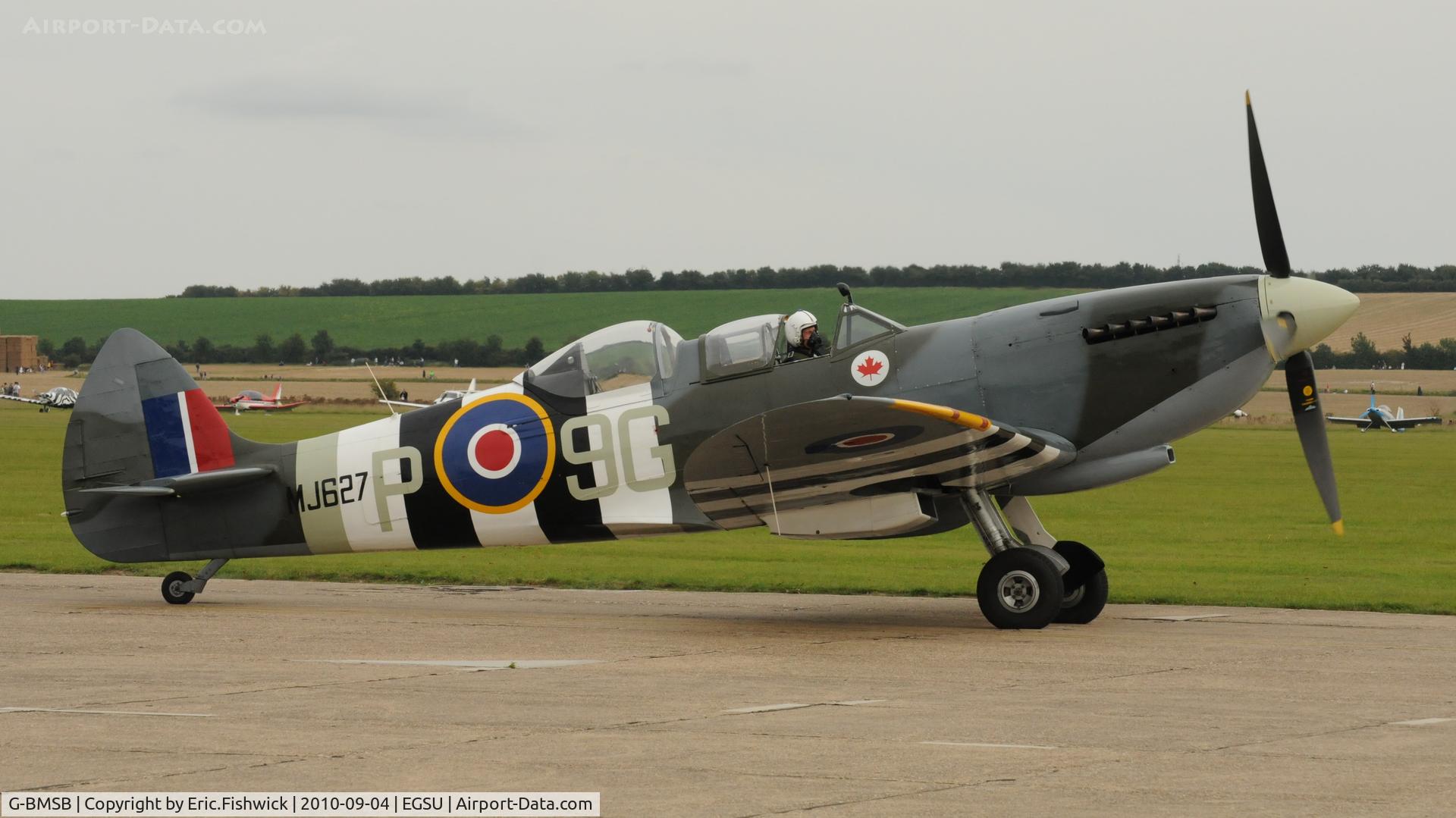 G-BMSB, 1943 Supermarine 361 Spitfire T.IX C/N CBAF.7722, 2. MJ627 (MSB Aviation) at Duxford's wonderful Battle of Britain Air Display 2010
