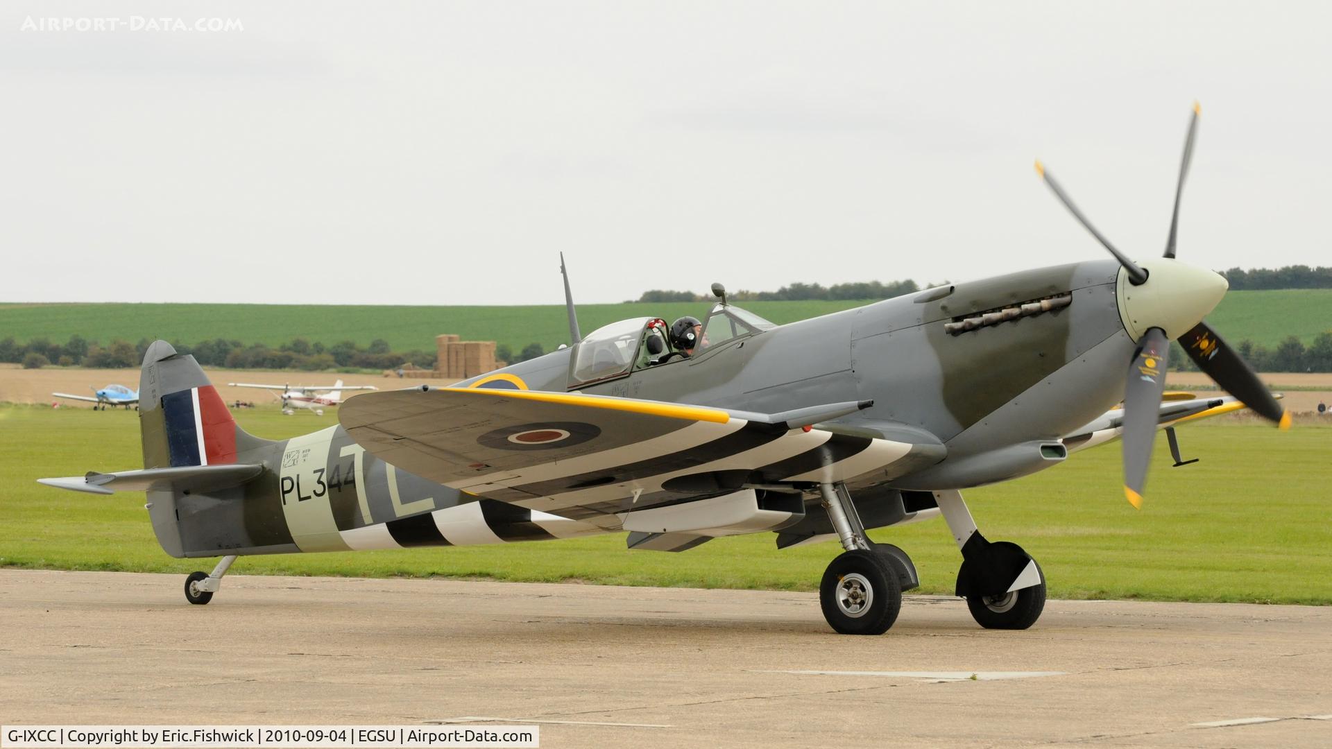 G-IXCC, 1944 Supermarine 361 Spitfire LF.IXe C/N CBAF.9590, 3. PL344 (Spitfire Limited) at Duxford's wonderful Battle of Britain Air Display 2010