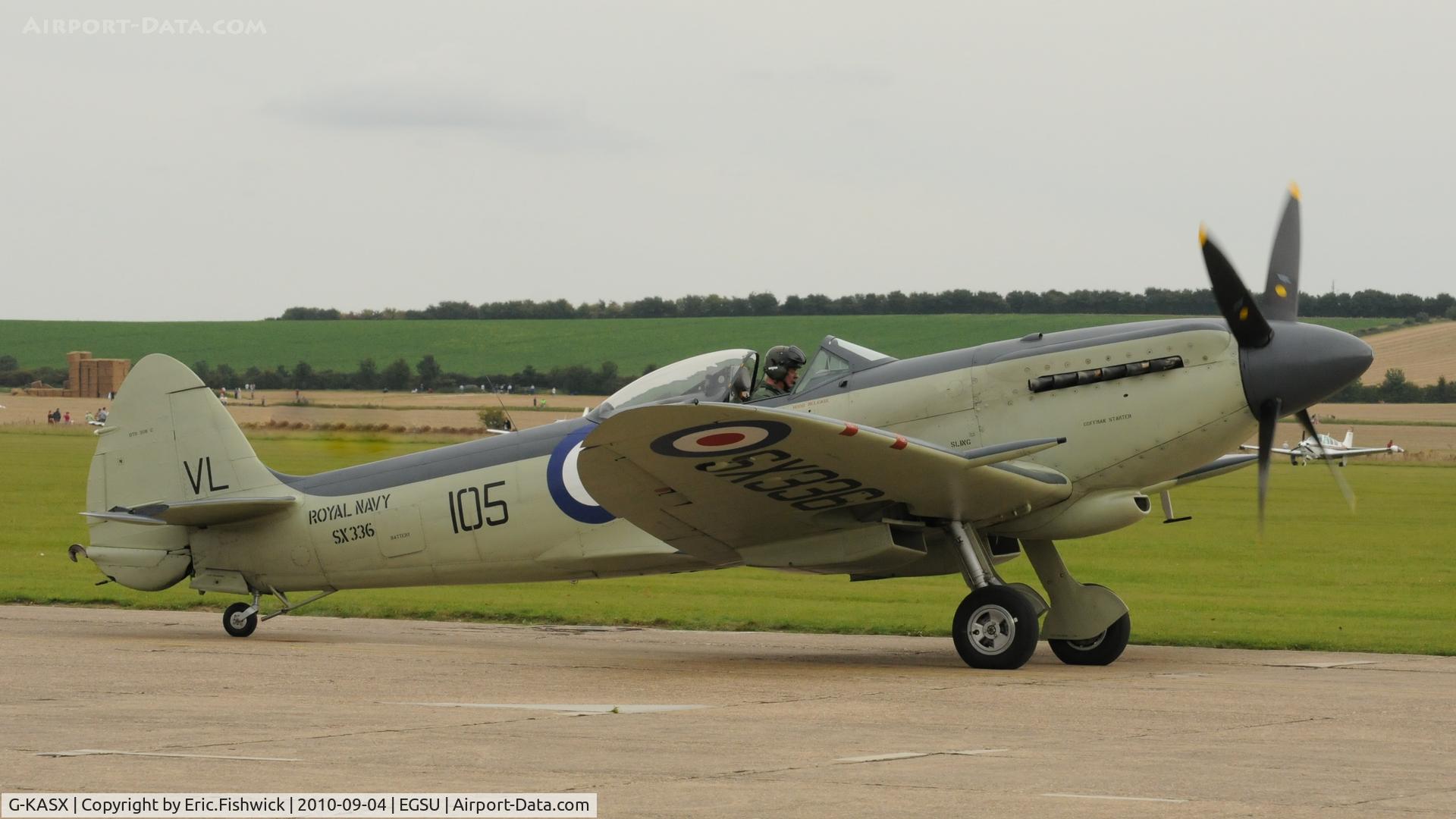 G-KASX, 1946 Supermarine 395 Seafire F.XVII C/N FLWA 25488, 3. SX336 (Kennet Aviation) at Duxford's wonderful Battle of Britain Air Display 2010