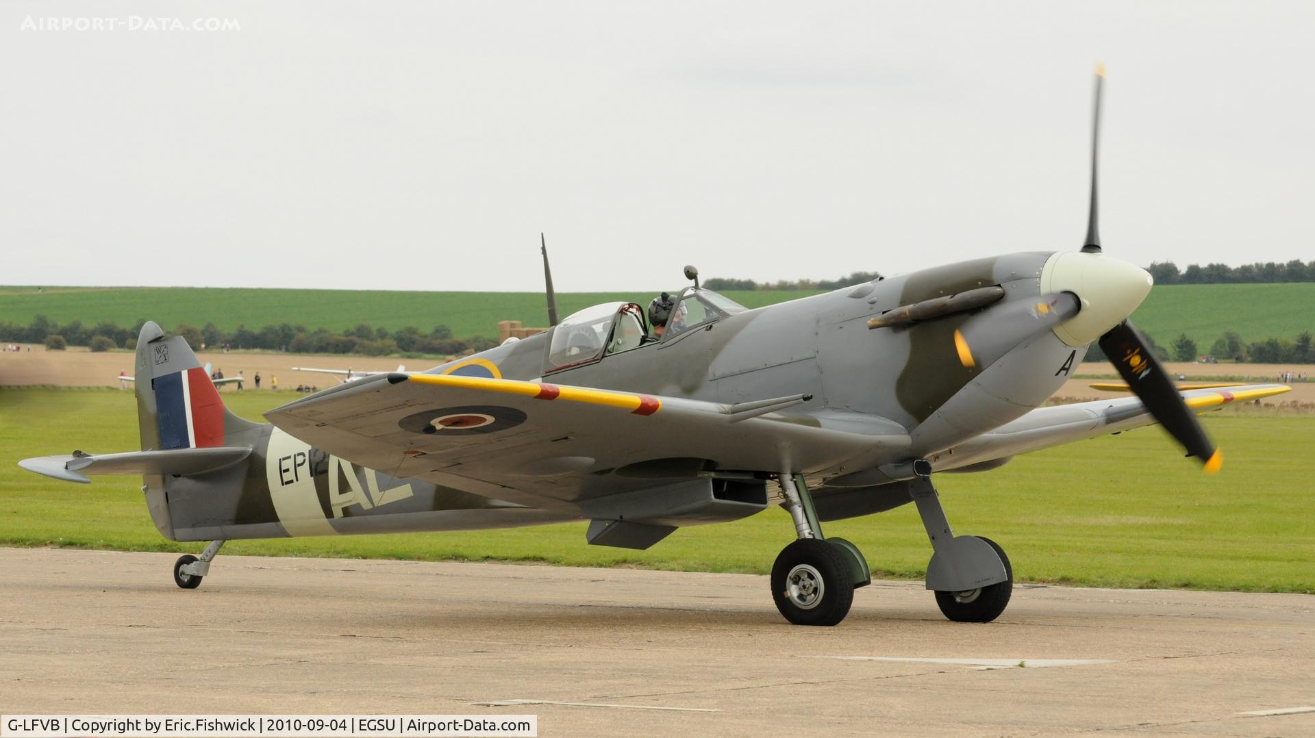 G-LFVB, 1942 Supermarine 349 Spitfire LF.Vb C/N CBAF.2403, 3. EP120 (The Fighter Collection) at Duxford's wonderful Battle of Britain Air Display 2010