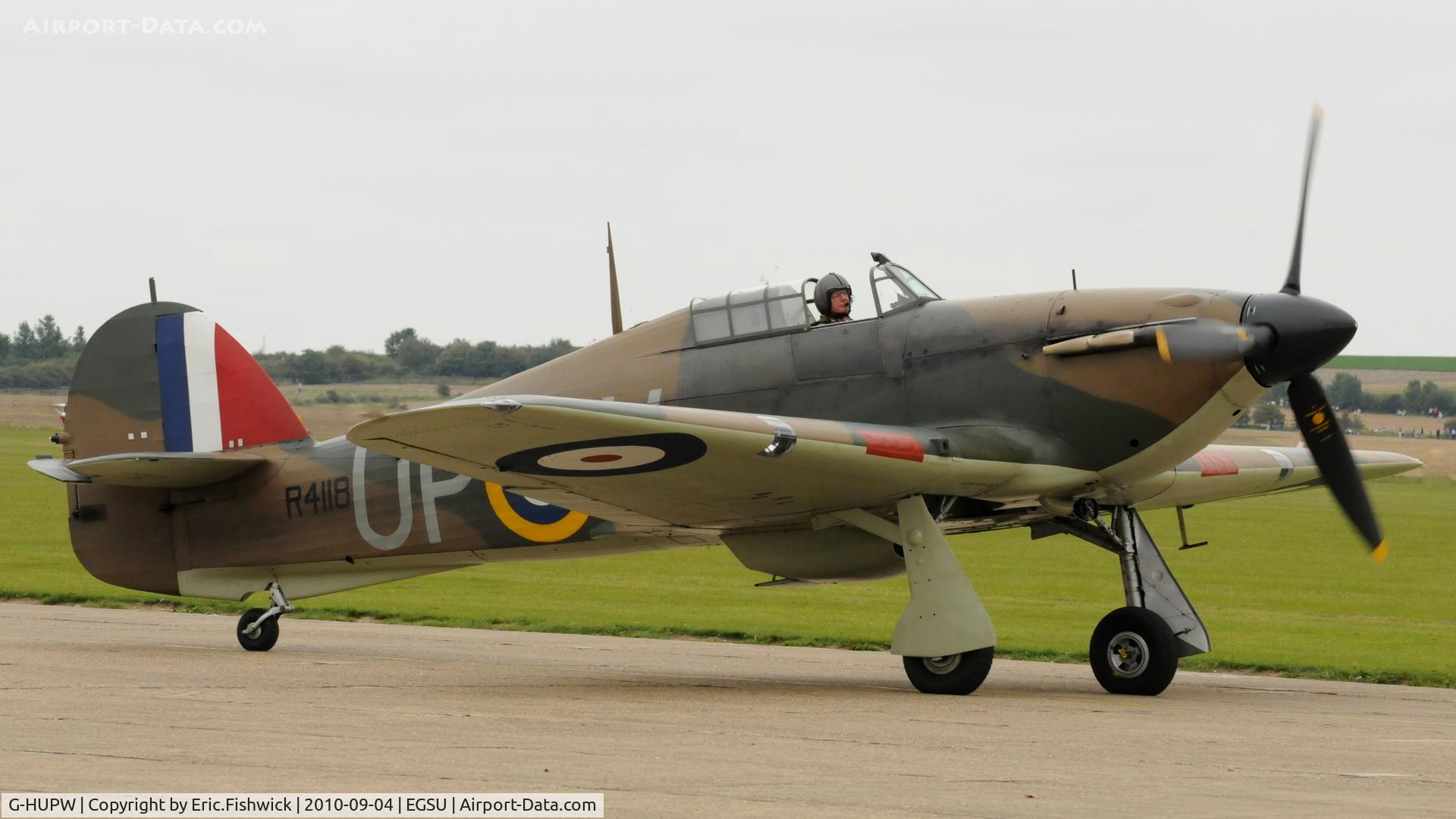 G-HUPW, 1940 Hawker Hurricane I C/N G592301, 3. R4118 (P. Vacher) at Duxford's wonderful Battle of Britain Air Display 2010