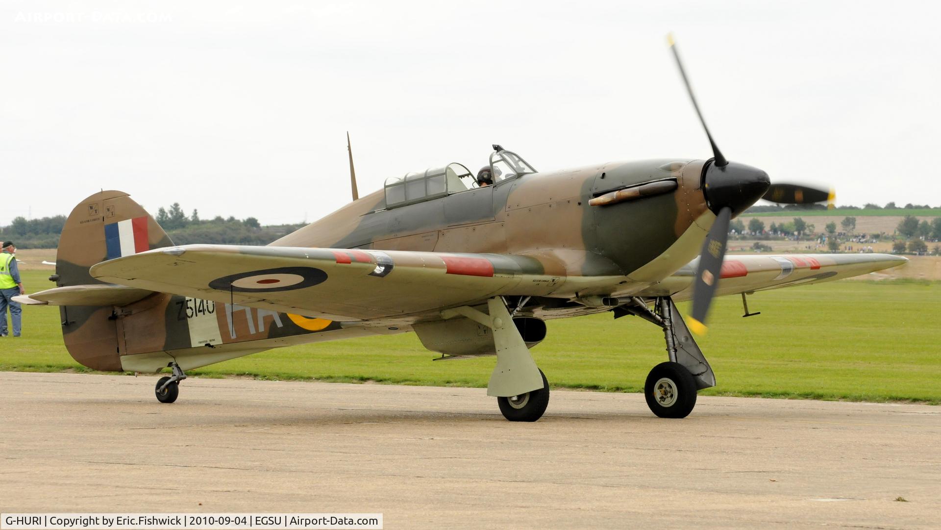 G-HURI, 1942 Hawker (CCF) Hurricane Mk12A C/N 72036, 3. Z5140 (Historic Aircraft Collection)  at Duxford's wonderful Battle of Britain Air Display 2010