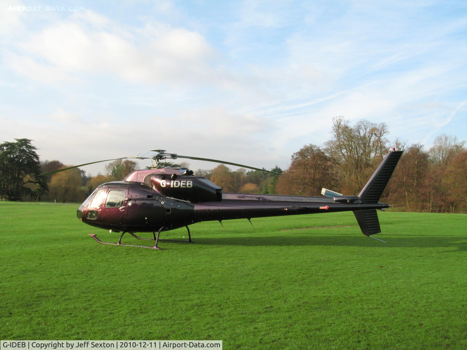 G-IDEB, 1982 Aerospatiale AS-355F-1 Twin Ecureuil C/N 5192, Parked at Leeds Castle, Nr. Maidstone, Kent UK