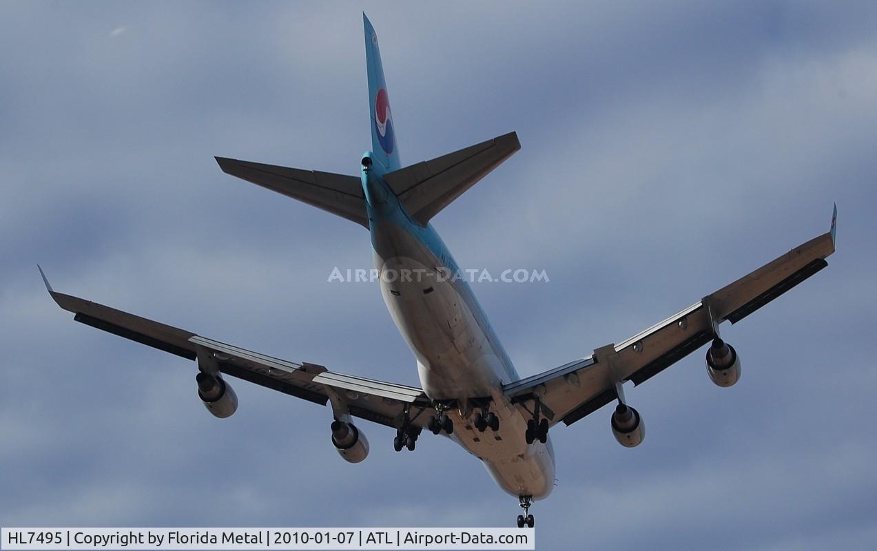 HL7495, Boeing 747-4B5 C/N 28096, Korean Air 747-400 - while driving down I-75 in Atlanta