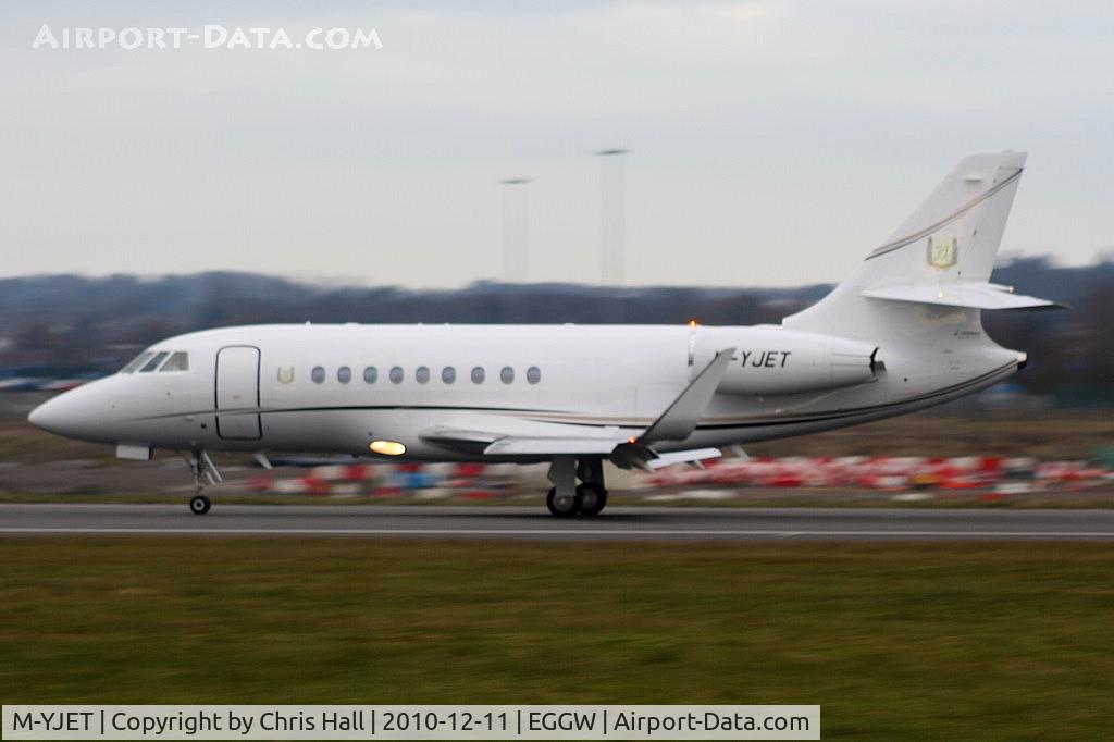 M-YJET, 2008 Dassault Falcon 2000LX C/N 148, My Jet Ltd Falcon 2000EX landing on RW26