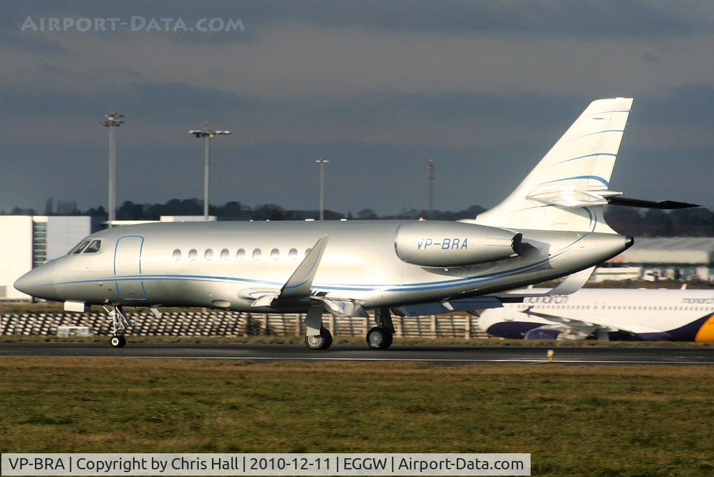 VP-BRA, 2007 Dassault Falcon 2000LX C/N 133, Falcon 2000 landing on RW26