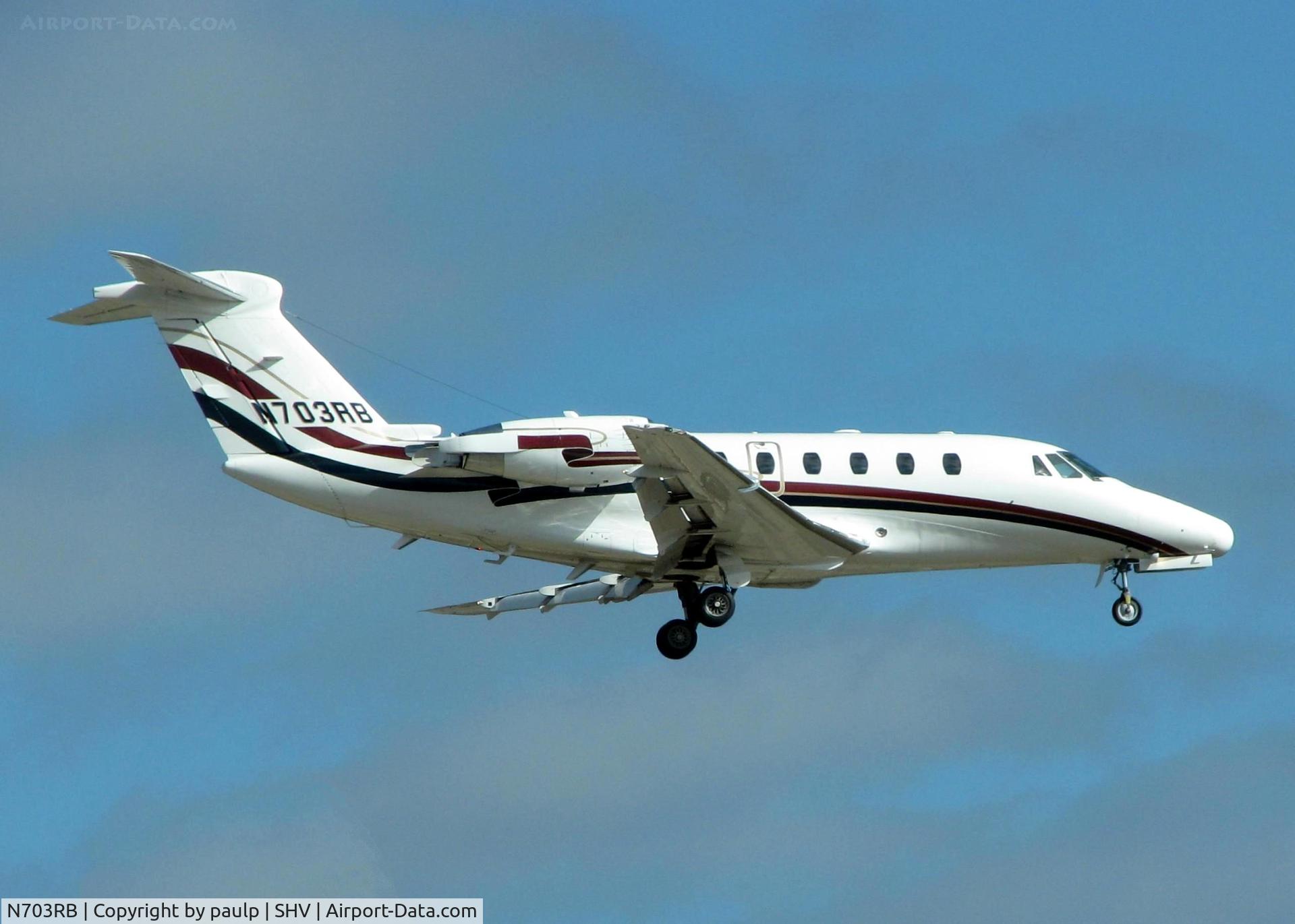 N703RB, 1994 Cessna 650 C/N 650-7046, Landing at Shreveport Regional.