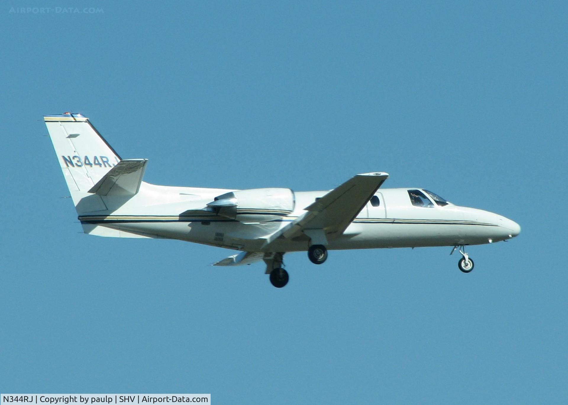 N344RJ, 1976 Cessna 500 Citation C/N 500-0340, Landing on 14 at Shreveport Regional.
