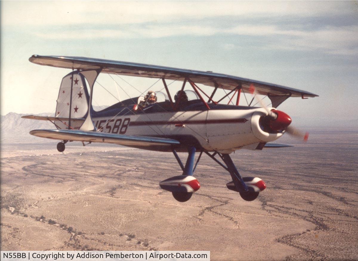 N55BB, 1972 Stolp SA-300 Starduster Too C/N 23, Mike McCrae flying N55BB over Arizona in the late 170's.
