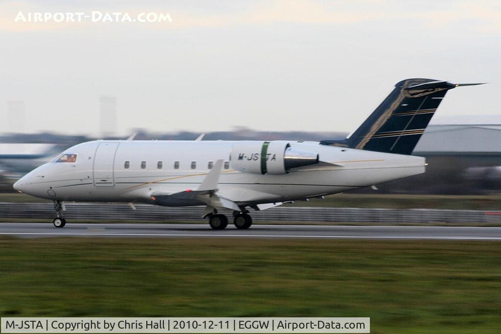 M-JSTA, 2005 Bombardier Challenger 604 (CL-600-2B16) C/N 5639, Jetsteff Aviation Challenger 604 landing on RW26
