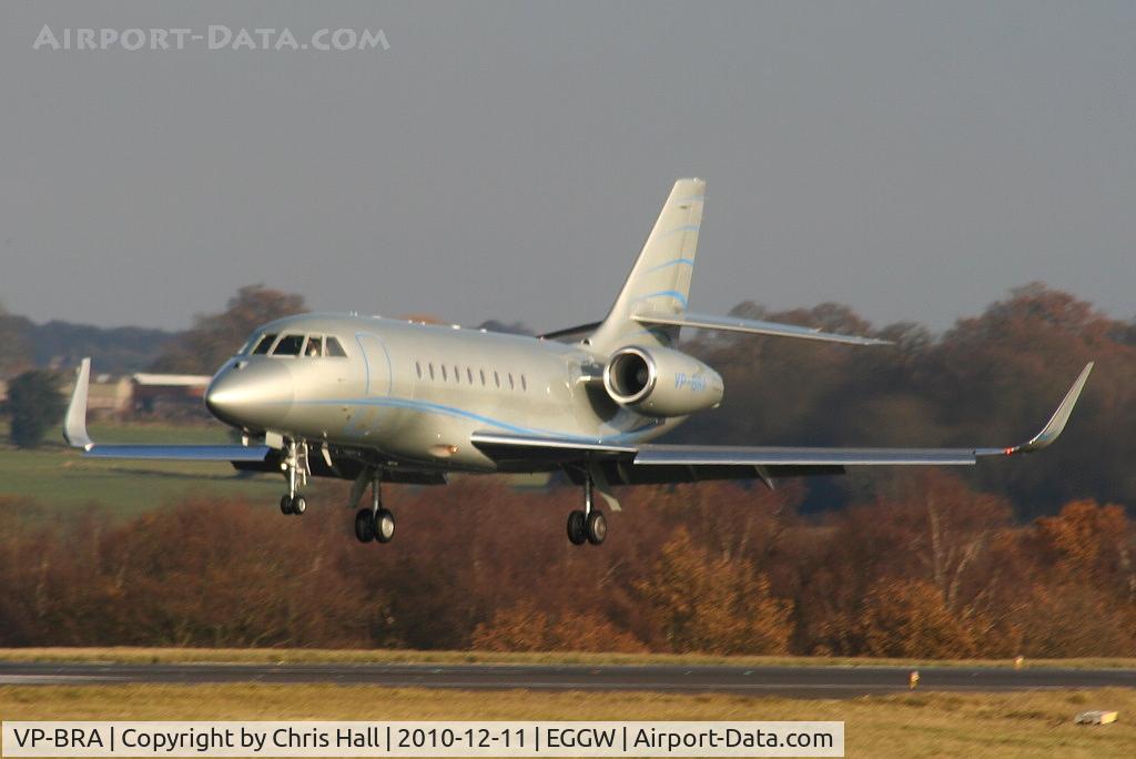 VP-BRA, 2007 Dassault Falcon 2000LX C/N 133, Falcon 2000 landing on RW26