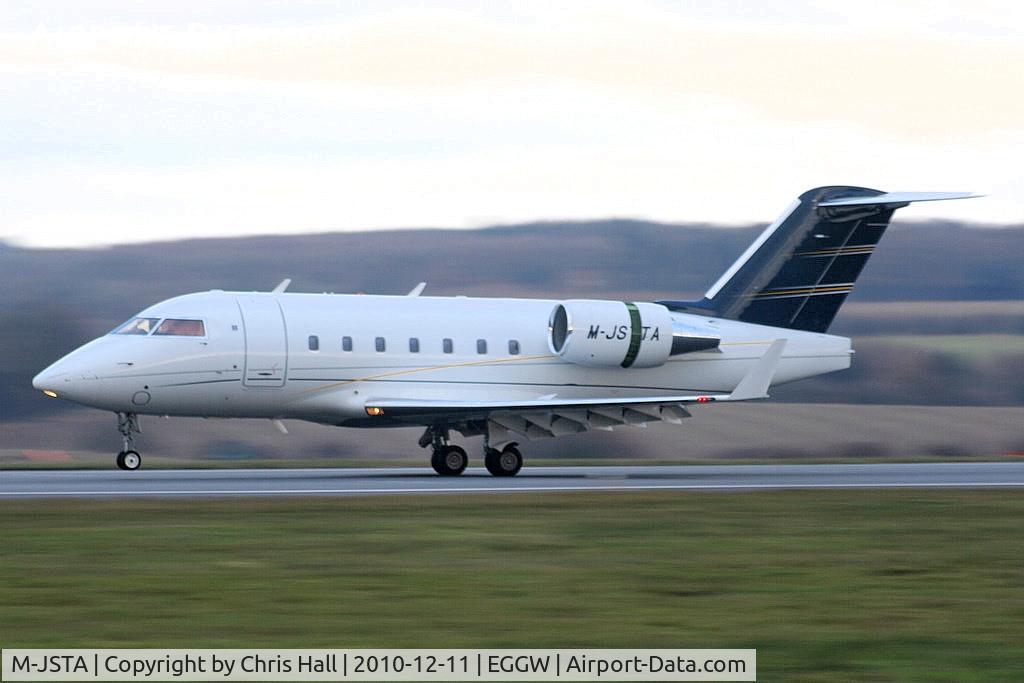 M-JSTA, 2005 Bombardier Challenger 604 (CL-600-2B16) C/N 5639, Jetsteff Aviation Challenger 604 landing on RW26
