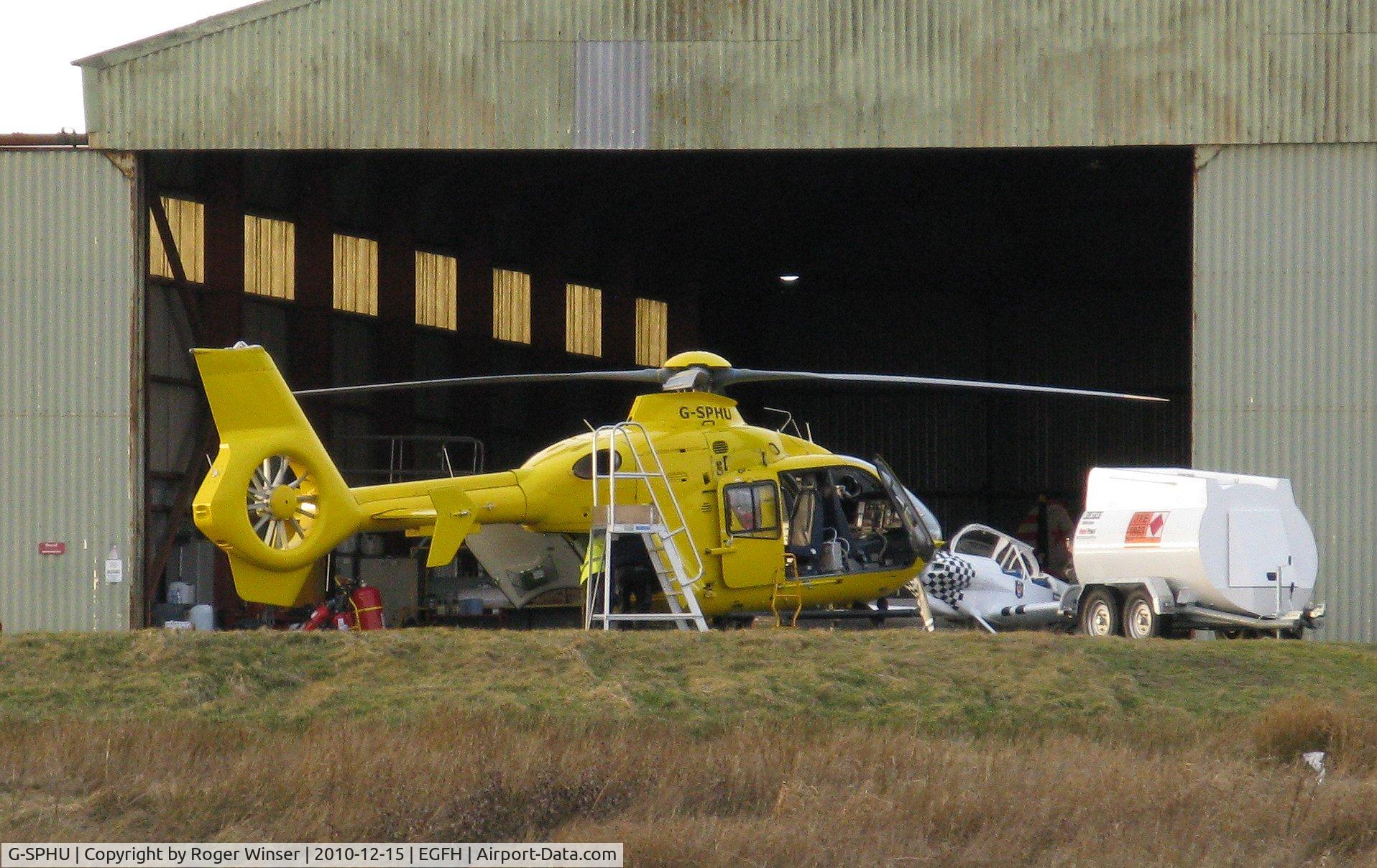 G-SPHU, 2002 Eurocopter EC-135T-2 C/N 0245, Bond Air Services spare helicopter. Standing in for Swansea based Wales Air Ambulance helicopter G-WASN which was being serviced at Gloucestershire Airport.