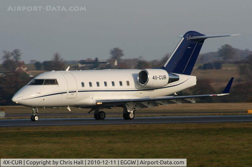 4X-CUR, 2006 Bombardier Challenger 604 (CL-600-2B16) C/N 5645, Ray Aviation Challenger 604 touching down on RW26