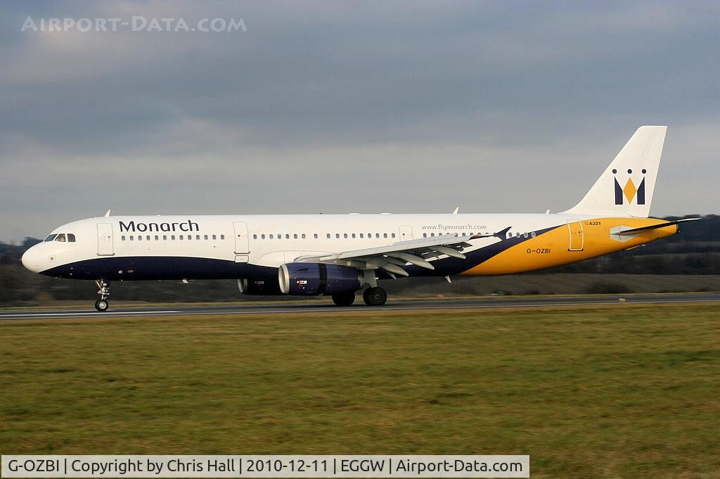 G-OZBI, 2007 Airbus A321-231 C/N 2234, Monarch A321 departing from RW26