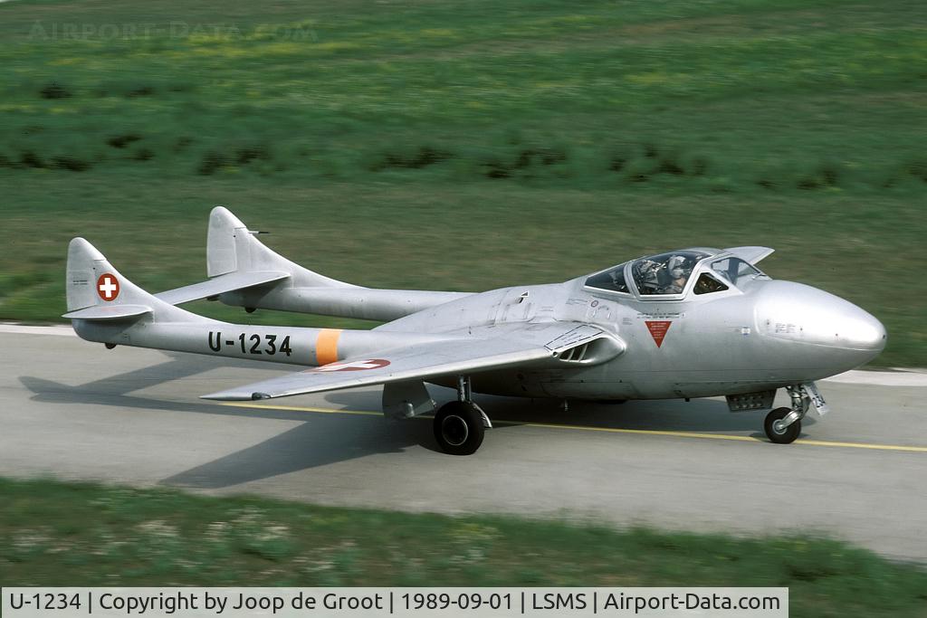 U-1234, 1956 De Havilland DH-115 Vampire T.11 C/N 48913, trainer of the Swiss AF