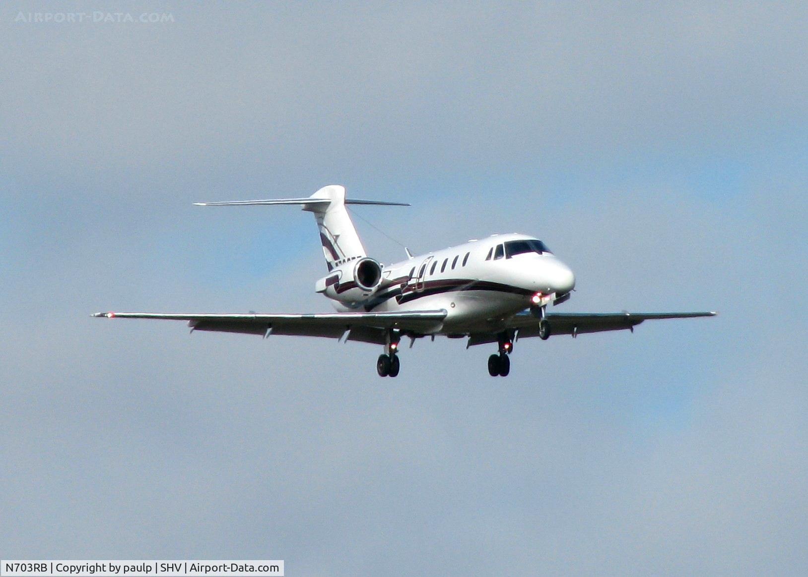 N703RB, 1994 Cessna 650 C/N 650-7046, Landing on 14 at Shreveport Regional.