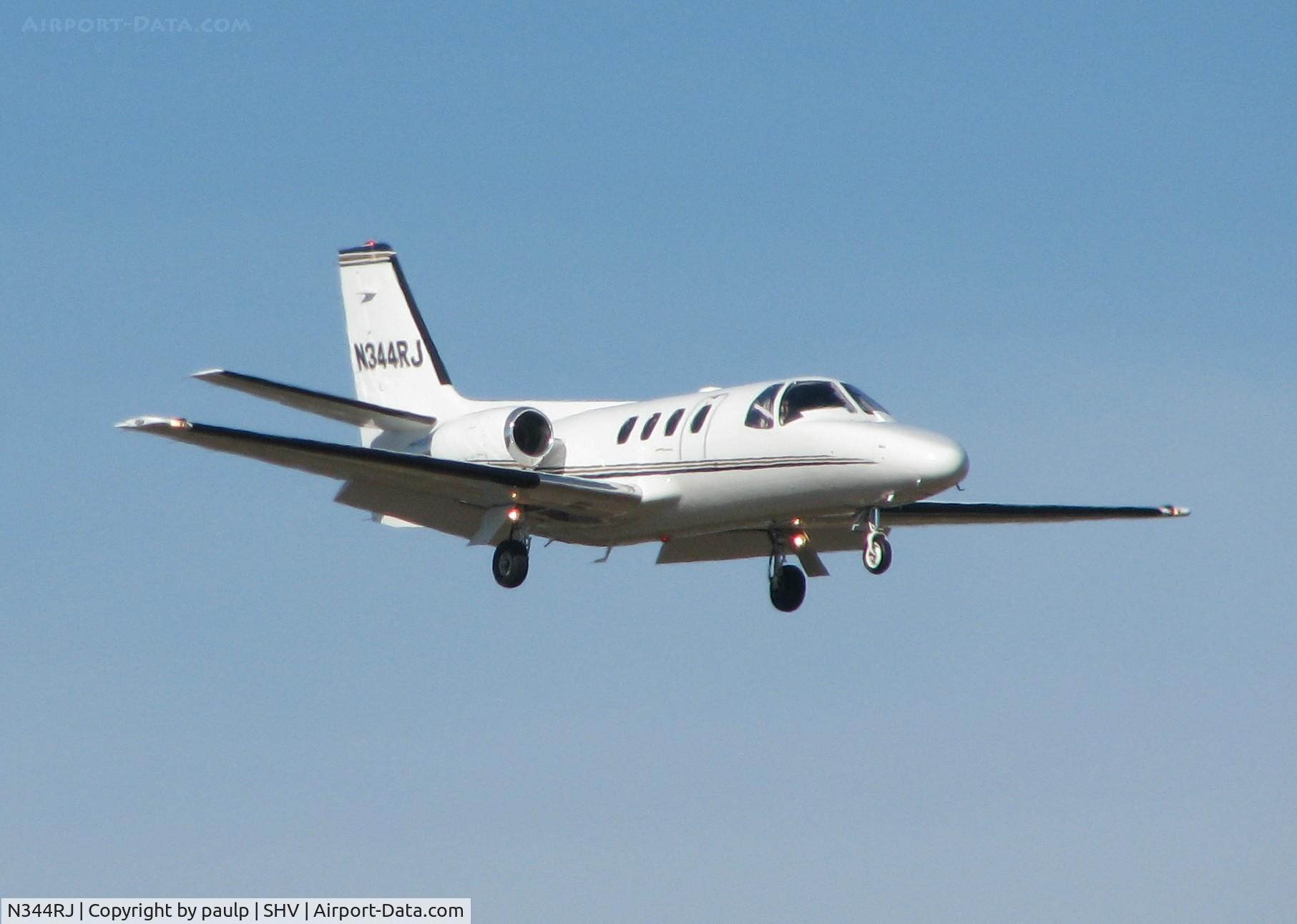 N344RJ, 1976 Cessna 500 Citation C/N 500-0340, Landing on 14 at Shreveport Regional.