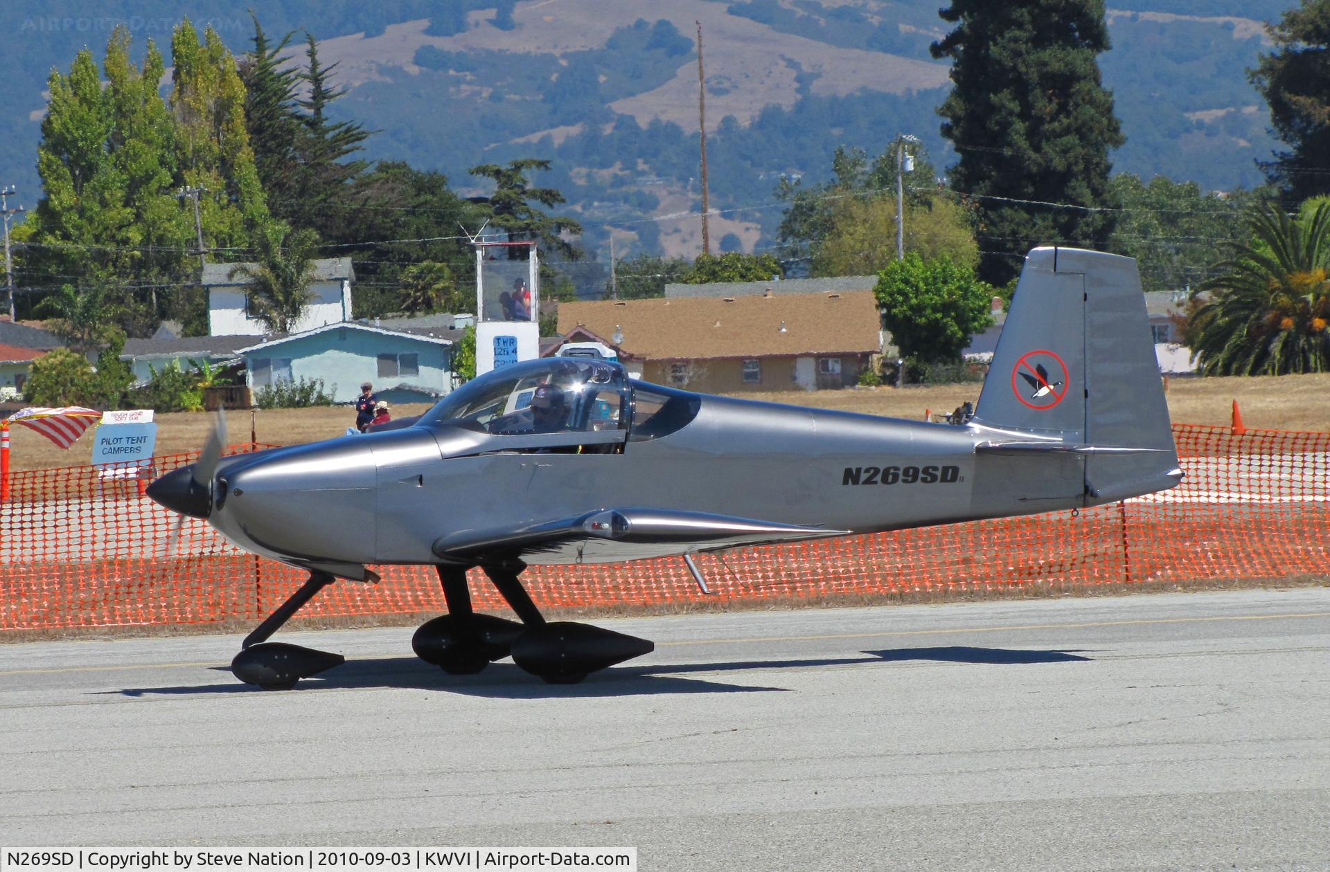 N269SD, Vans RV-7A C/N 73373, Farrel RV-7A taxiing to VANS judging ramp @ 2010 Watsonville Fly-in