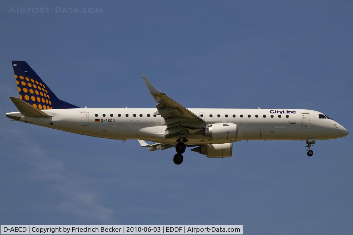 D-AECD, 2010 Embraer 190LR (ERJ-190-100LR) C/N 19000337, on final RW07R