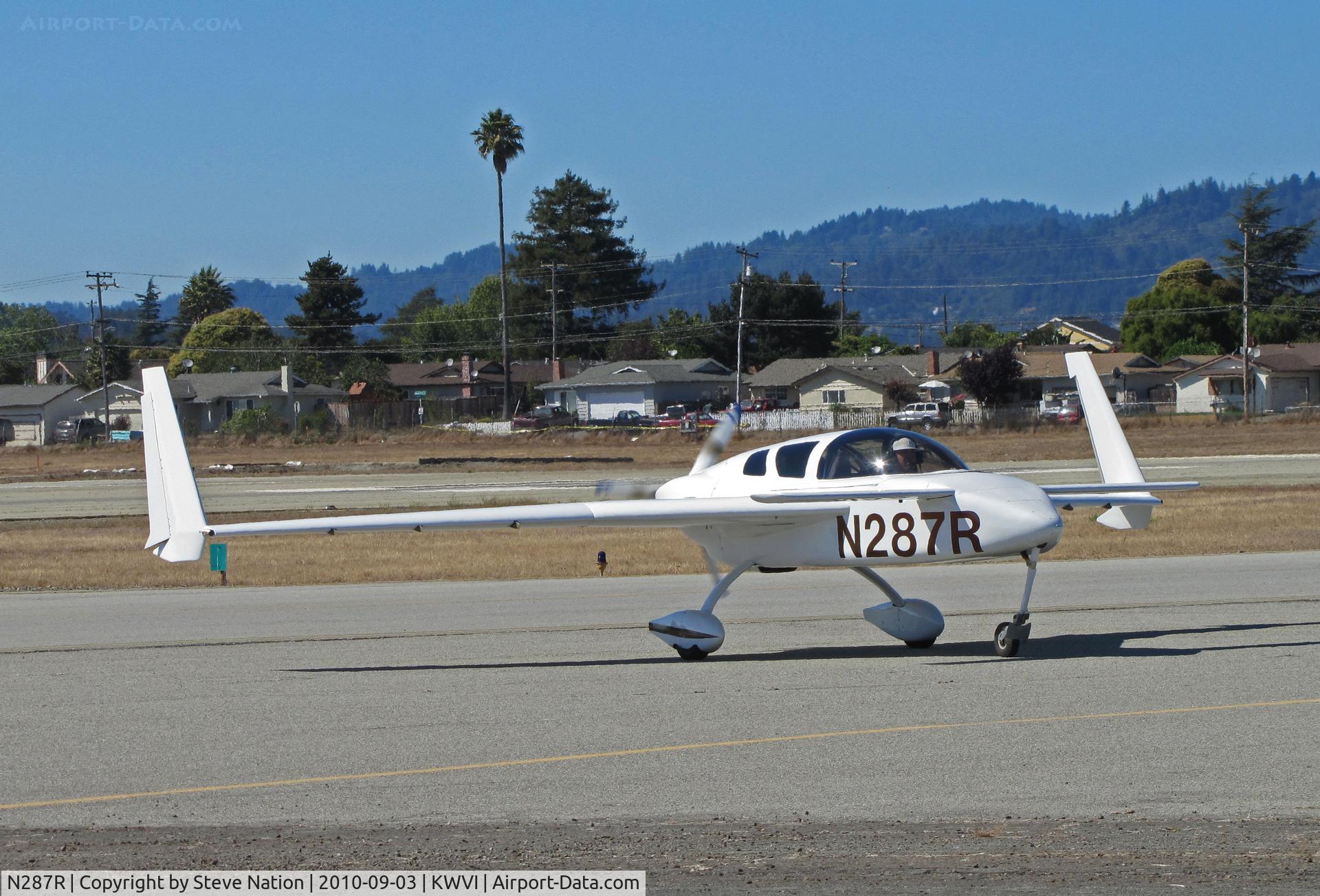 N287R, 2005 Co-Z Cozy Mark IV C/N 400, Locally-based 2005 Rose COZY MARK IV turning onto ramp @ 2010 Watsonville Fly-in
