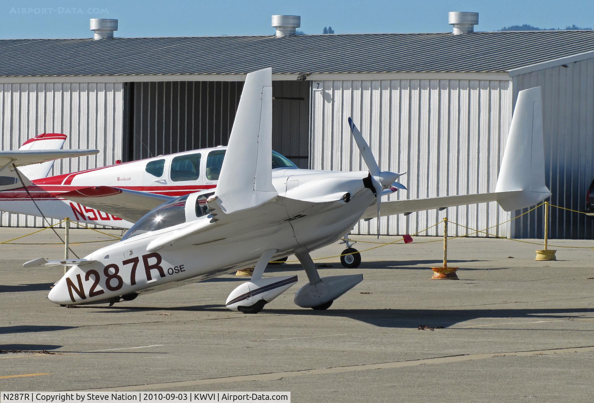 N287R, 2005 Co-Z Cozy Mark IV C/N 400, Locally-based 2005 Rose COZY MARK IV (as N287Rose) kneeling in judging area @ 2010 Watsonville Fly-in