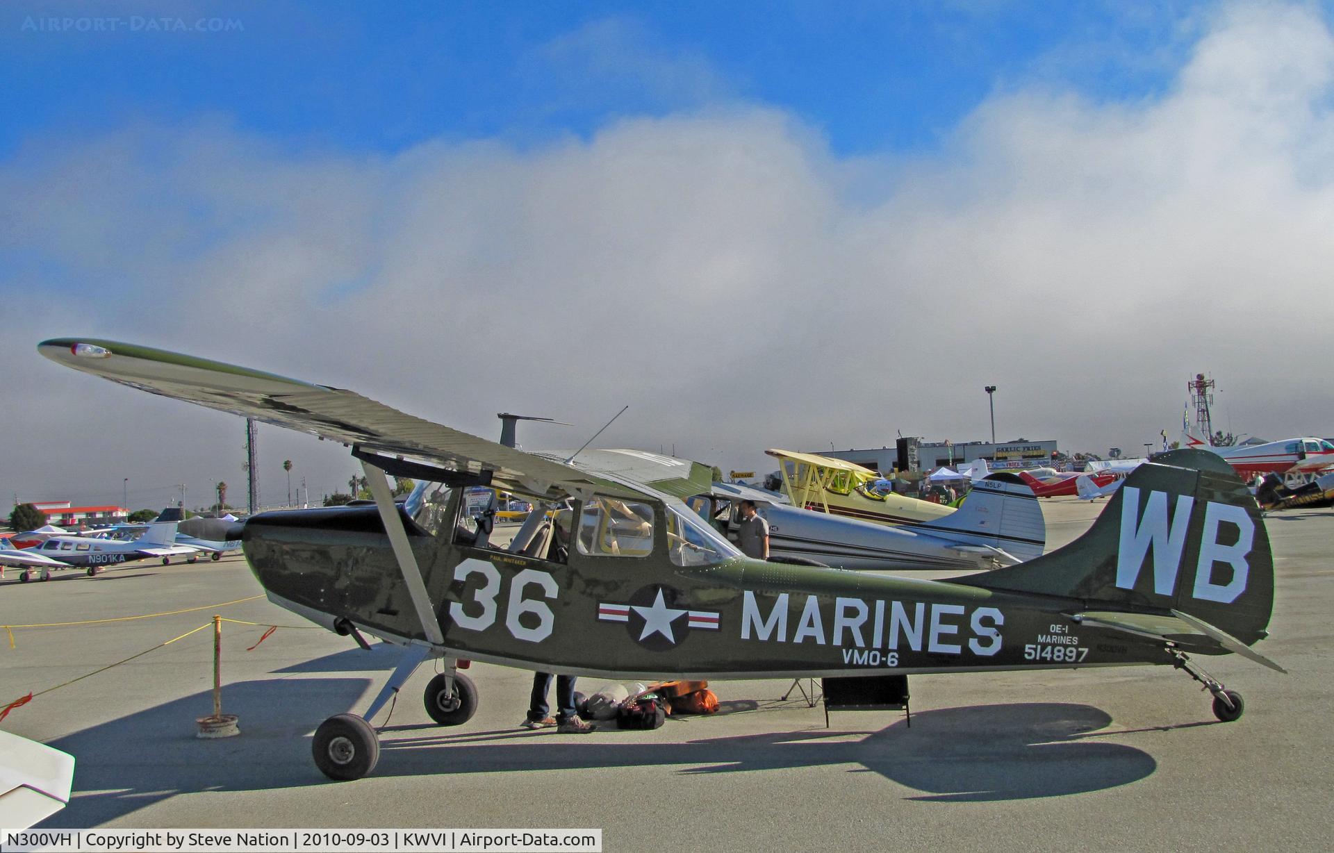 N300VH, 1951 Cessna 305A C/N 21789, Looking like more like a painting than a photo, a beautiful O-1E (51-4897) in VMO-6 markings as WB-36 @ 2010 Watsonville Fly-in