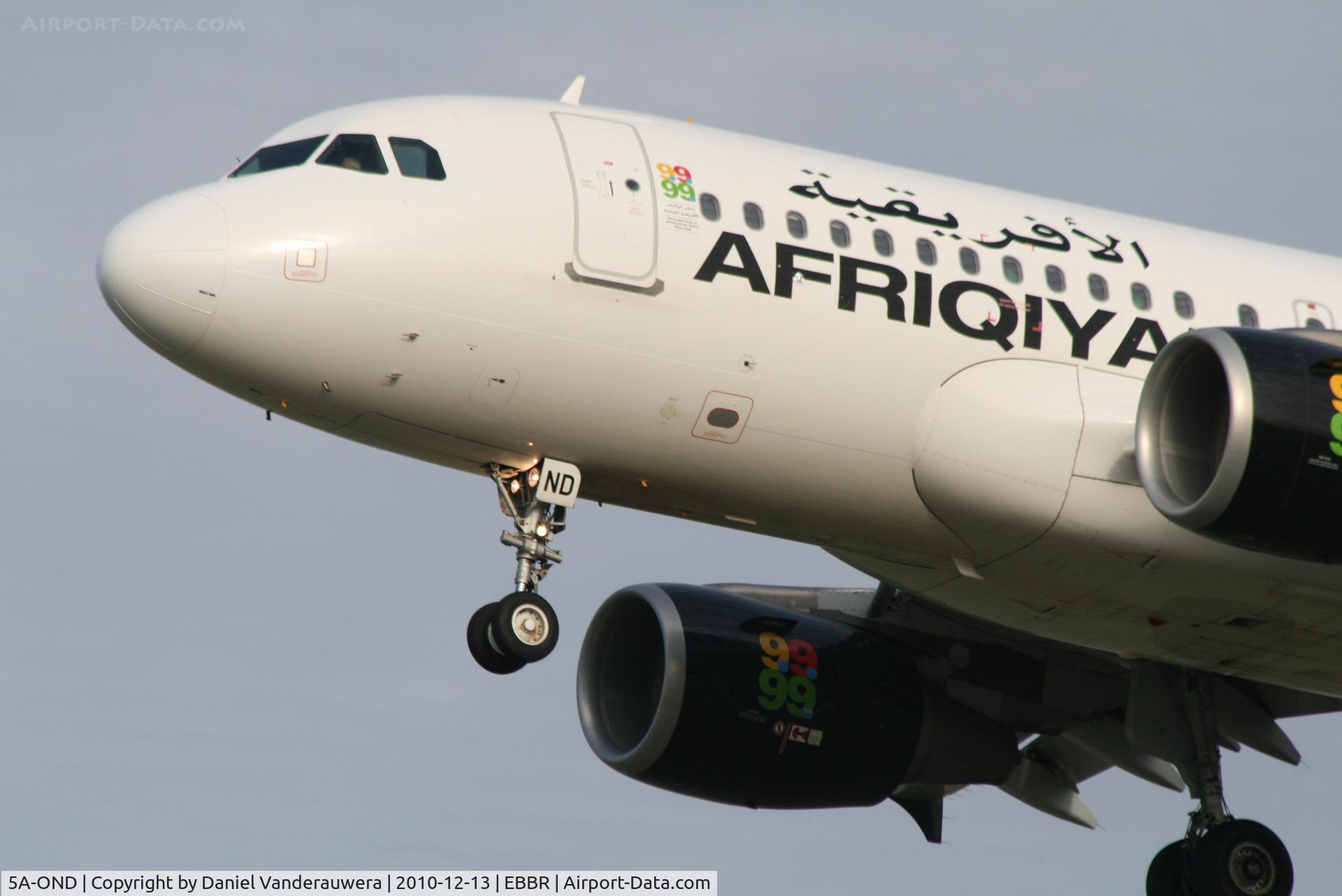 5A-OND, 2008 Airbus A319-111 C/N 3657, Arrival of flight 8U924 to RWY 25L