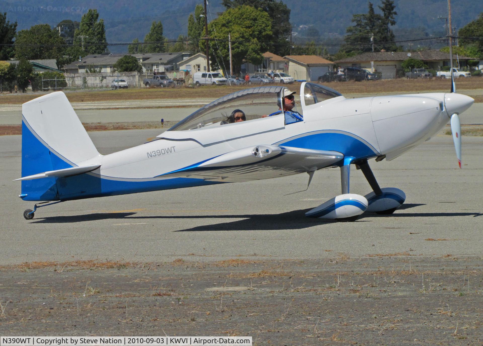 N390WT, Vans RV-8 C/N 82863, Based in Sacramento-area, this Leland West RV-8 is seen arriving @ 2010 Watsonville Fly-in