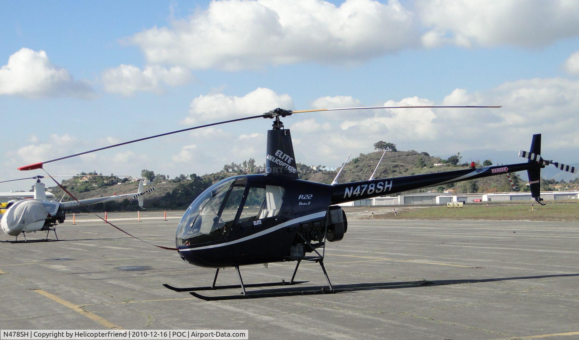 N478SH, 2006 Robinson R22 Beta C/N 4056, Parked & tied down on the eastside helicopter parking area