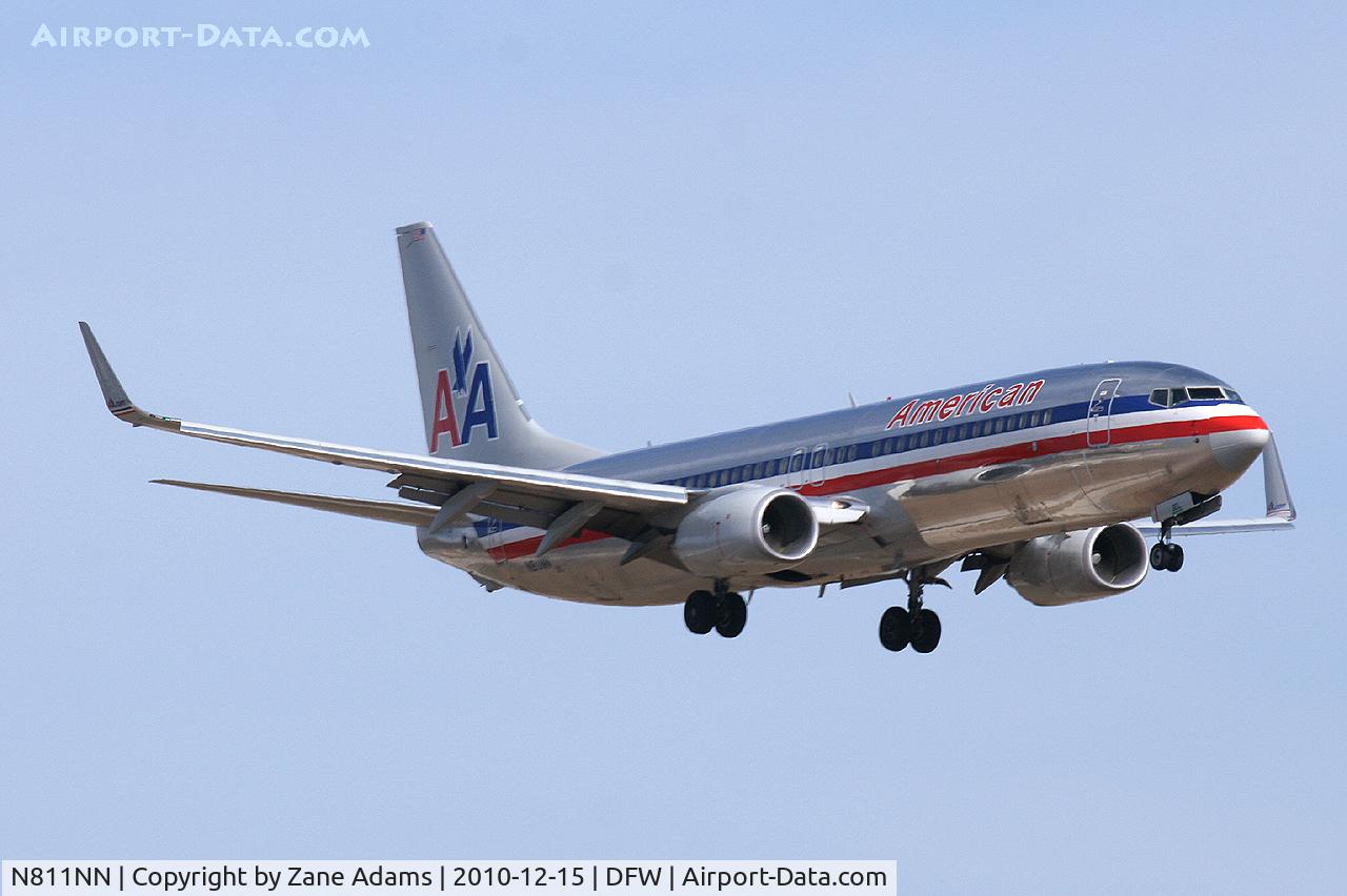 N811NN, 2009 Boeing 737-823 C/N 31079, American Airlines landing at DFW Airport