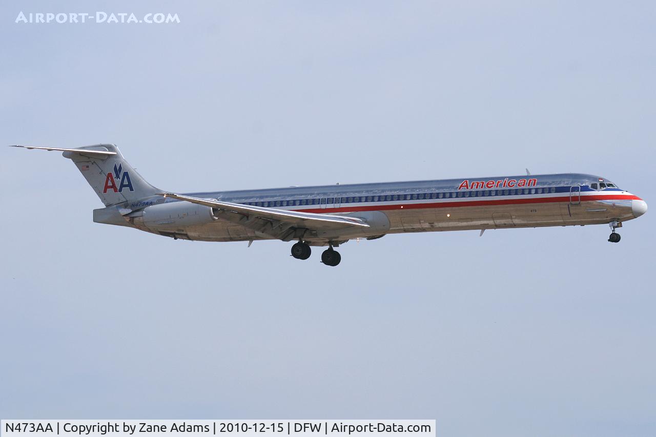 N473AA, 1988 McDonnell Douglas MD-82 (DC-9-82) C/N 49648, American Airlines landing at DFW Airport