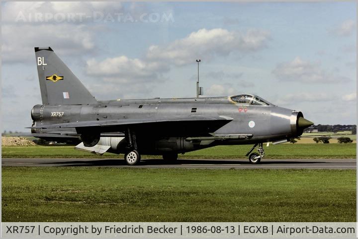 XR757, 1965 English Electric Lightning F.6 C/N 95222, taxying to the active