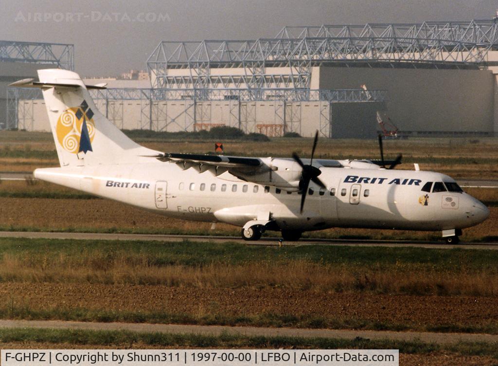 F-GHPZ, 1985 ATR 42-312 C/N 005, Taxiing holding point rwy 15L for departure...