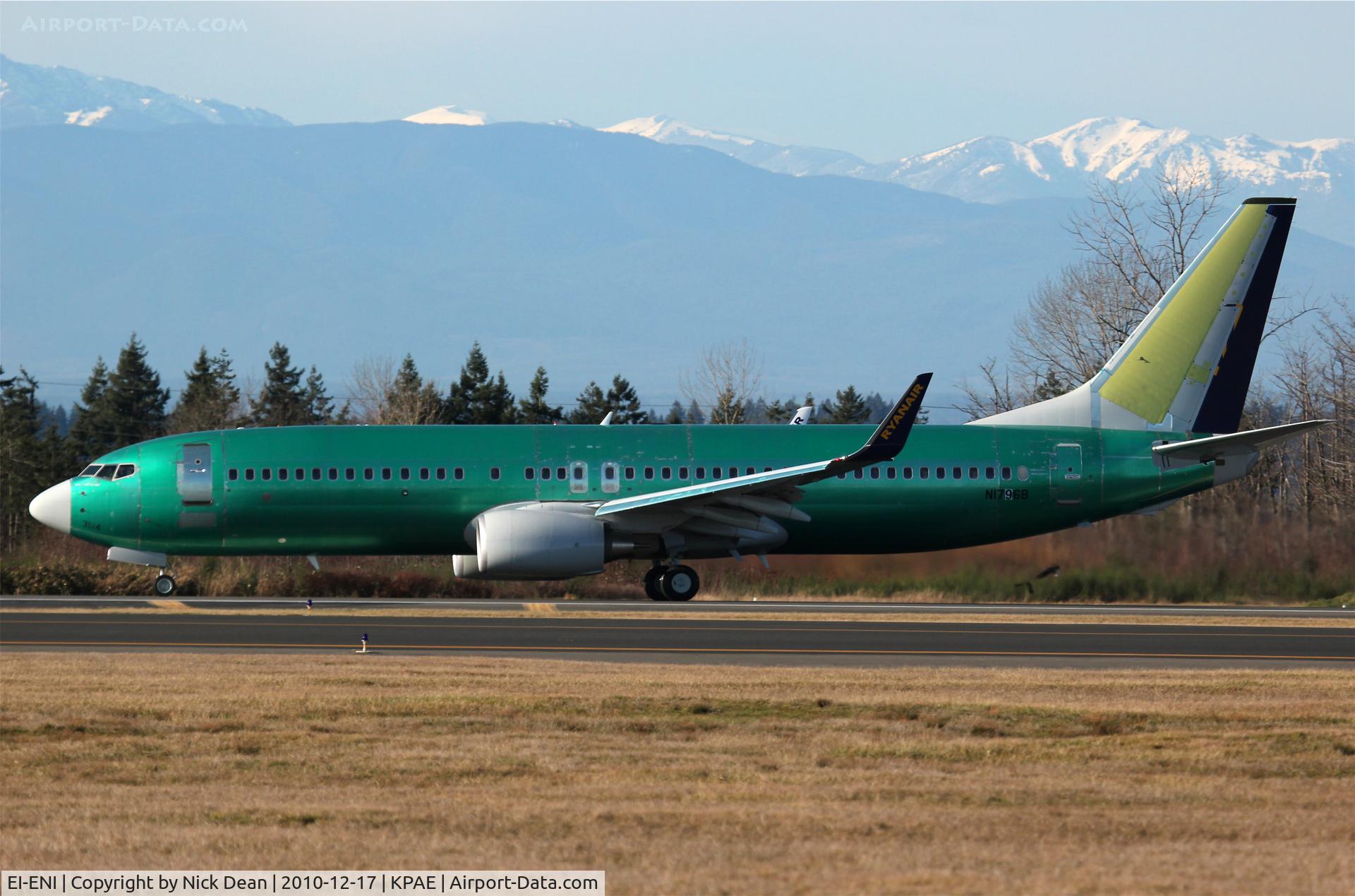 EI-ENI, 2010 Boeing 737-8AS C/N 40300, KPAE Boeing 597 (N1796B) on the touch and go off of 16R