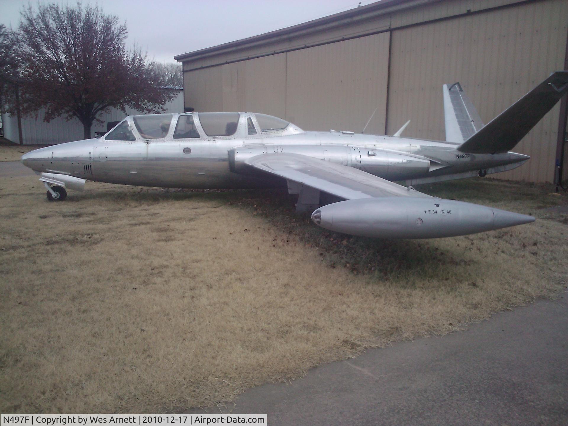 N497F, 1966 Fouga CM-170 Magister C/N 497, Photo taken by me 12/17/2010 in Tulsa, OK