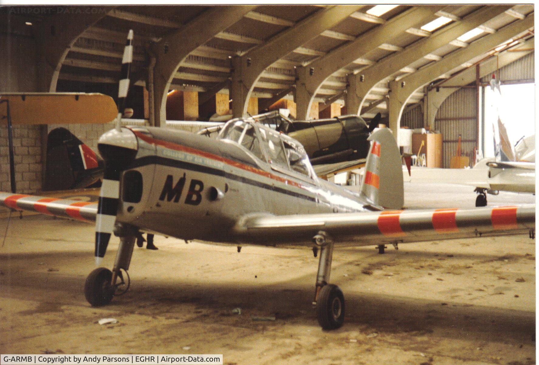 G-ARMB, 1950 De Havilland DHC-1 Chipmunk 22A C/N C1/0099, Taken many years ago at Goodwood(scanned print)
