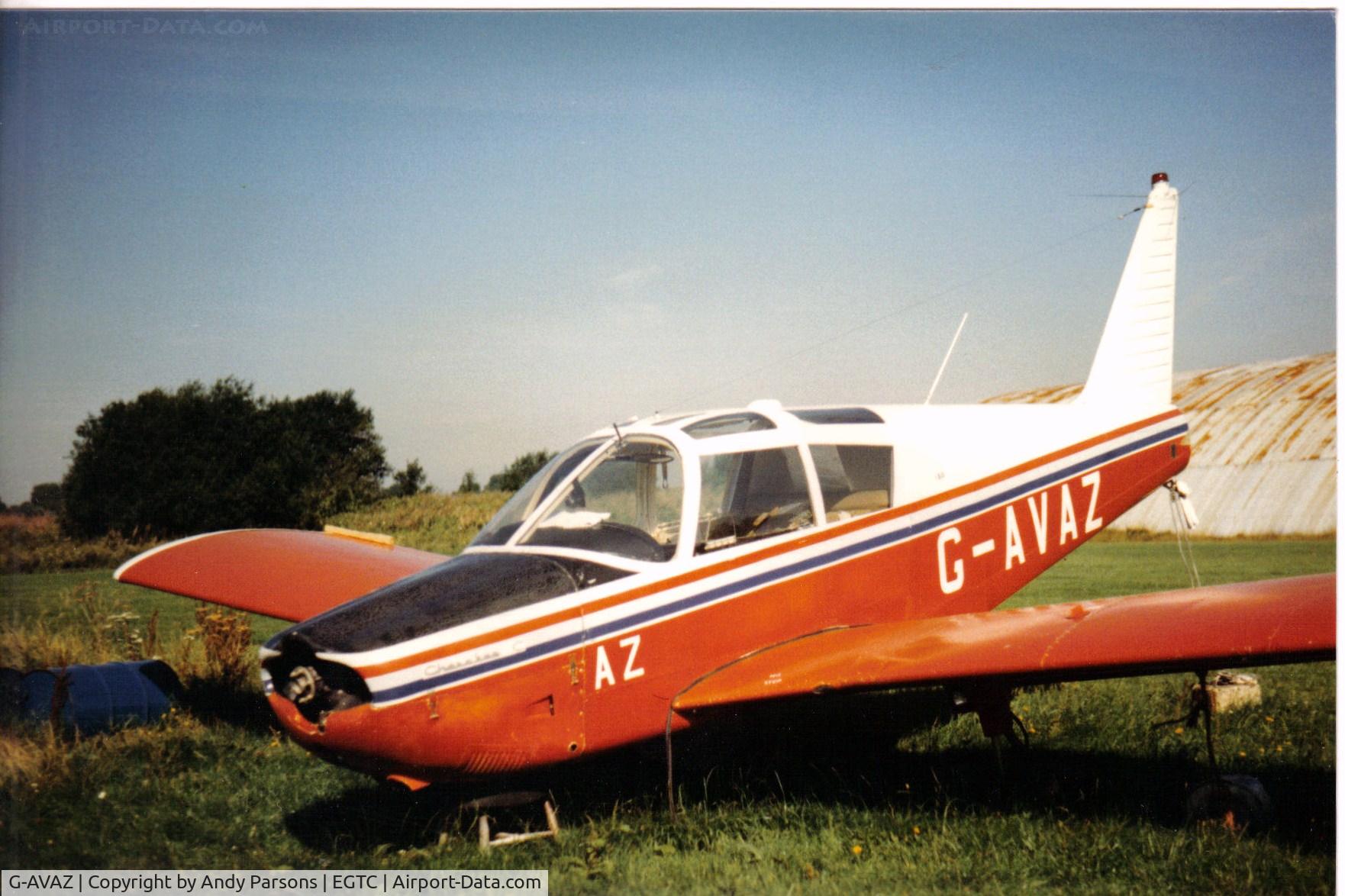 G-AVAZ, 1966 Piper PA-28-180 Cherokee C/N 28-3794, Still in its College of Air Training col scheme lookoing a bit sad for itself at Cranfield (scasnned print)