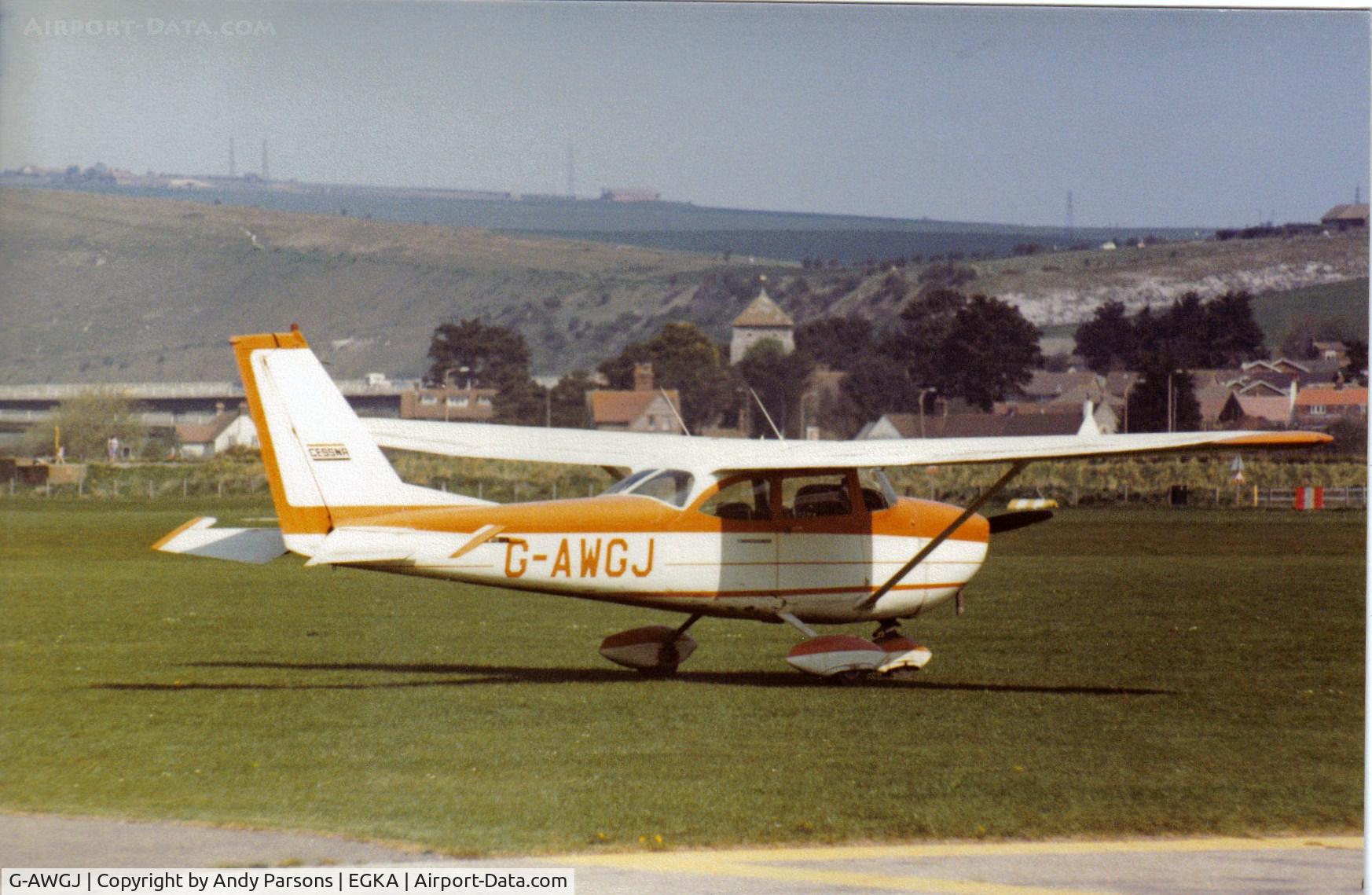 G-AWGJ, 1968 Reims F172H Skyhawk C/N 0531, Taken in the late 70s at |Shoreham (scanned print)