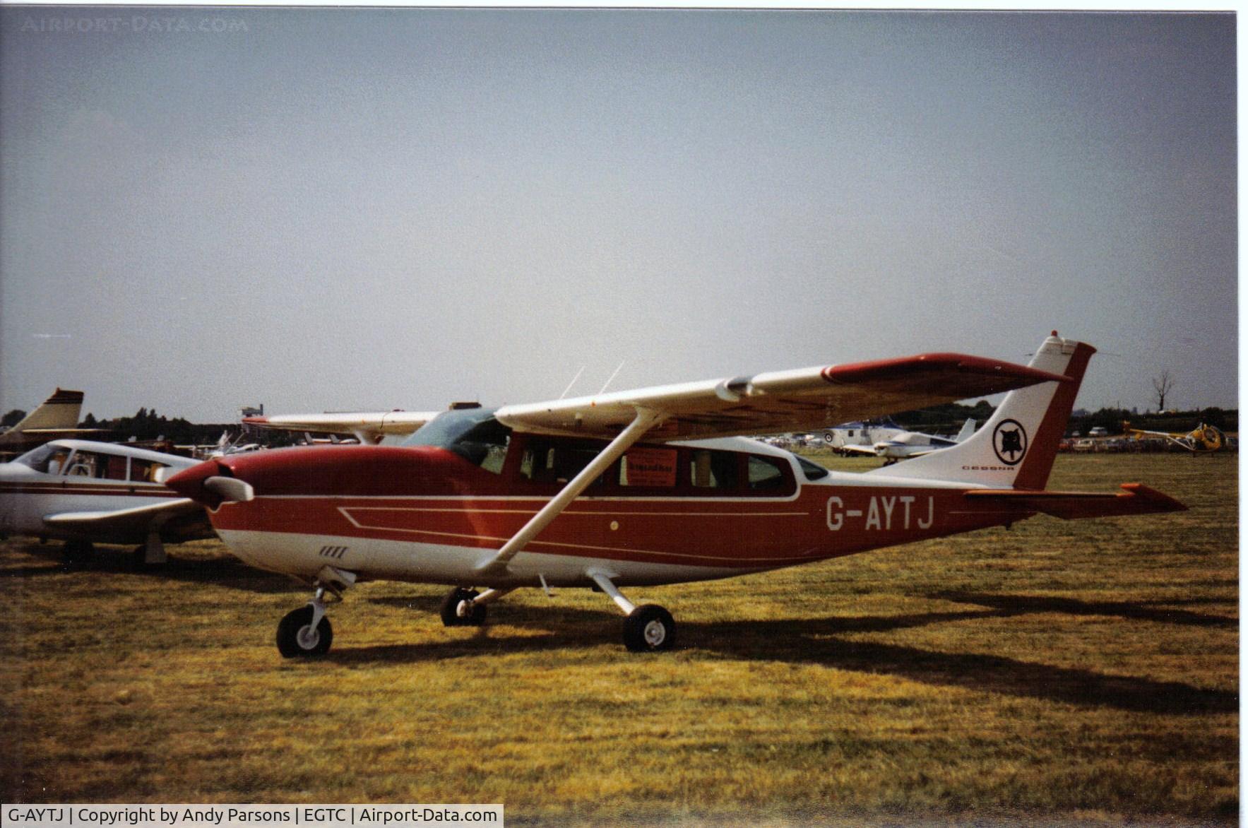 G-AYTJ, 1970 Cessna 207 Skywagon C/N 207-00191, Thsi then rare Para dropper from Scotland appeared at a very early Cranfield PFA Rally (scanned print)